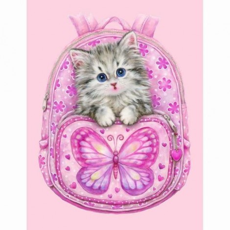 5D DIY Diamond Painting Kits Cartoon Cute Cat In Bag