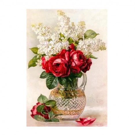 5D DIY Diamond Painting Kits Artistic Flowers in Vase