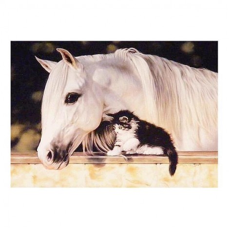 2019 New Style Cat And Horse 5d Diy Cross Stitch Diamond Painting Kits