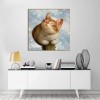 5D DIY Diamond Painting Kits Cartoon Winter Funny Fat Cat