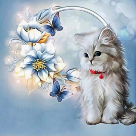 5D DIY Diamond Painting Kits Popular Watercolor Cute Cat  Flower Butterfly