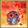 5D DIY Diamond Painting Kits Cartoon Owl Autumn Leaf