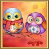 5D DIY Diamond Painting Kits Funny Cartoon Owls Cake