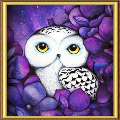 5D DIY Diamond Painting Kits Cartoon White Owl
