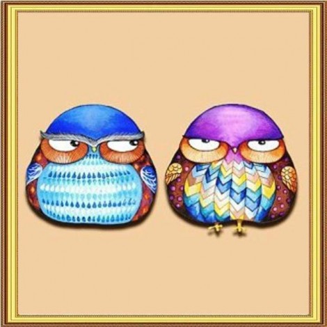 5D DIY Diamond Painting Kits Cartoon Funny Owls Lover