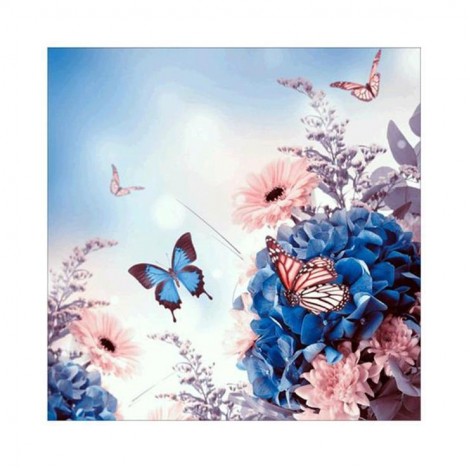 5D DIY Diamond Painting Kits Colorful Butterfly Flowers