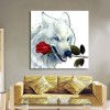 5D DIY Diamond Painting Kits White Wolf Rose
