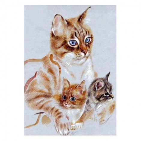 5D DIY Diamond Painting Kits Artistic Cat Family