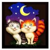 5D Diamond Painting Kits Cartoon Cute Cats Watching the Moon