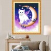 5D Diamond Painting Kits Cartoon Cute Cat on the Moon