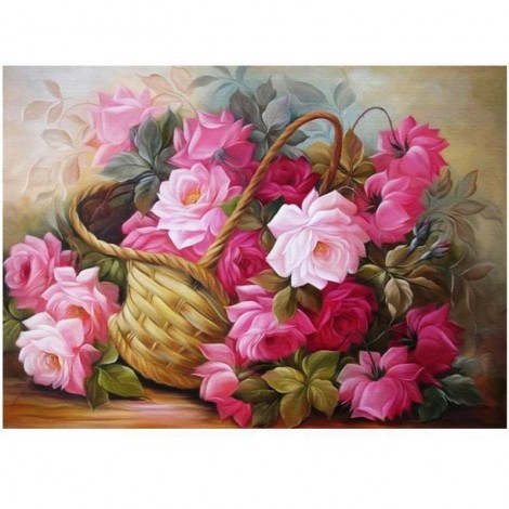 5D Diamond Painting Kits Colorful Flowers In the Basket
