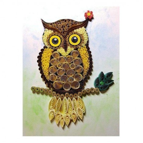 5D DIY Diamond Painting Kits Lovely Cartoon Gold Owl