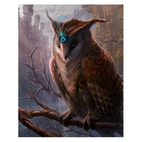5D DIY Diamond Painting Kits Serious Owl on the Branches
