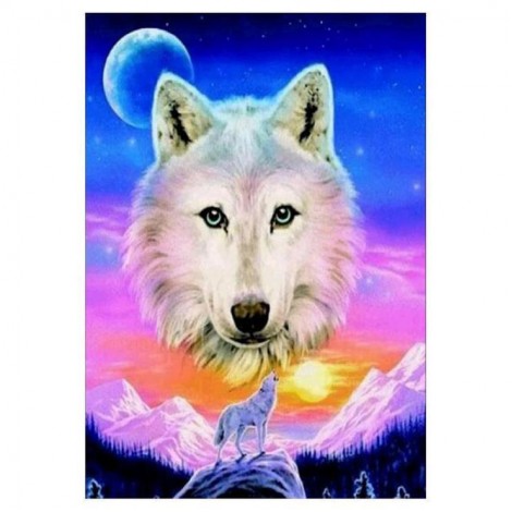 5D DIY Diamond Painting Kits Dream Cute White Wolf