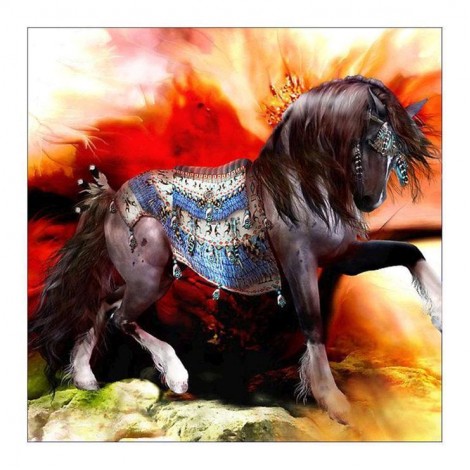 5D DIY Diamond Painting Kits Colorful Oil Painting War Horse
