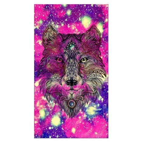 5D DIY Diamond Painting Kits Dream Pink Wolf