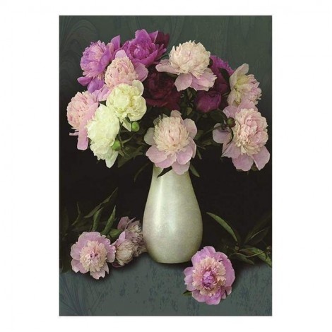 5D DIY Diamond Painting Kits Blooming Flowers in Vase