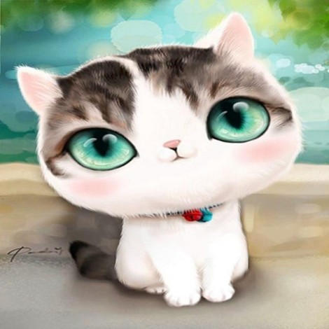 2019 New Hot Sale Cartoon Cute Big Eye Cat Diy 5d Rhinestone Art