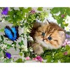 5D DIY Diamond Painting Kits Cartoon Cute Cat And Butterfly