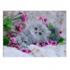 2019 Hot Sale Gray Cat And Flowers 5d Diy Diamond Painting Kits Cross Stitch