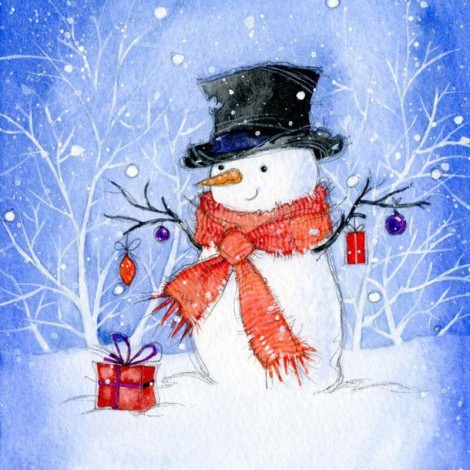 Winter Christmas Snowman 5d Diy Diamond Painting 