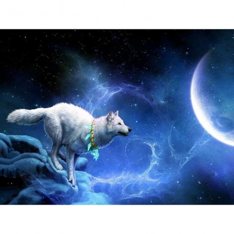 5D DIY Diamond Painting Kits Dream Wolf Moon
