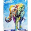 5D DIY Diamond Painting Kits Watercolor Colorful Elephant