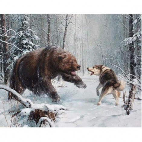 5d Diy Diamond Painting Kits Wolf Bear
