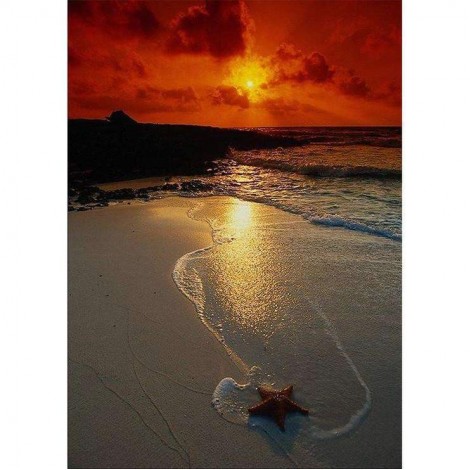 5D DIY Diamond Painting Kits Quiet Beautiful Beach Sunset