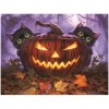 5D DIY Diamond Painting Kits Cartoon Halloween Evil Pumpkin Cats