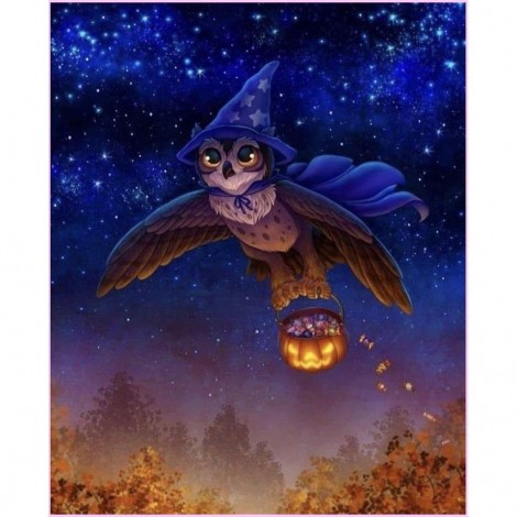 Halloween Pumpkin Owl 5d Diy Cross Stitch Diamond Painting Kits