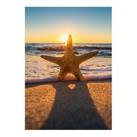 5D DIY Diamond Painting Kits Beach Starfish Summer Scene