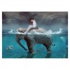 5D DIY Diamond Painting Kits Fantasy Beauty and Elephant in the Sea