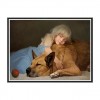 5D Diamond Painting Kits Slepping Warm Little Girl and Big Dog