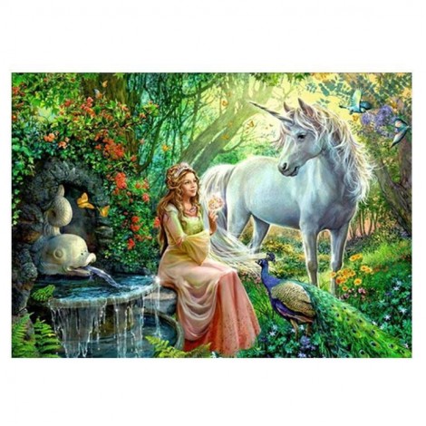 5D Diamond Painting Kits Fantasy Beauty And Unicorn