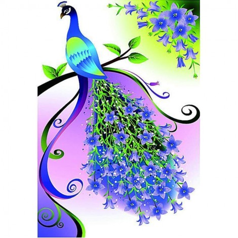 5D DIY Diamond Painting Kits Special Beautiful Blue Peacock