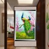 5D DIY Diamond Painting Kits Cartoon Pink and Green Peacocks Lover
