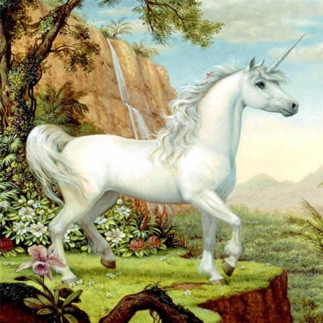 5D DIY Diamond Painting Kits Fantasy White Unicorn For Kids