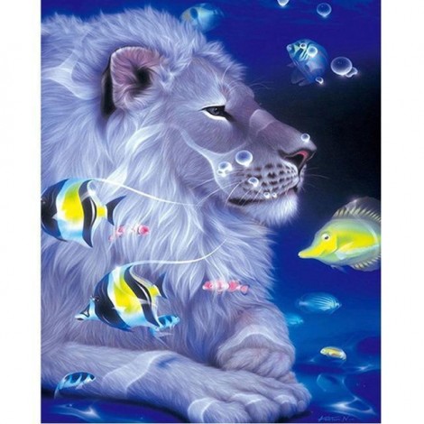 5D DIY Diamond Painting Kits Dream Cool Lion in the Sea