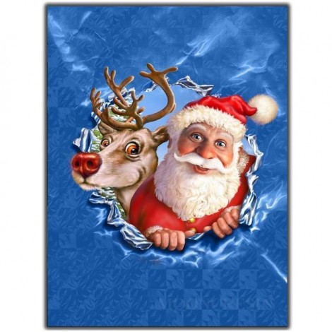 5D DIY Diamond Painting Kits Cute Santa Claus And Reindeer
