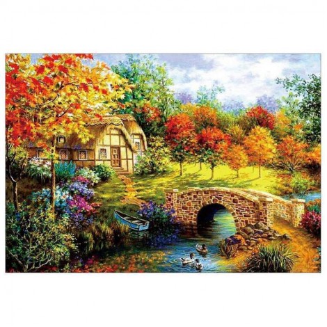 5D DIY Diamond Painting Kits Dream Autumn Beautiful Cottage