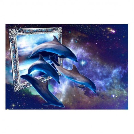 5D DIY Diamond Painting Kits Fantasy Dream Dolphins