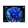 5D DIY Diamond Painting Kits Fantasy Starry Blue Rose in Hands