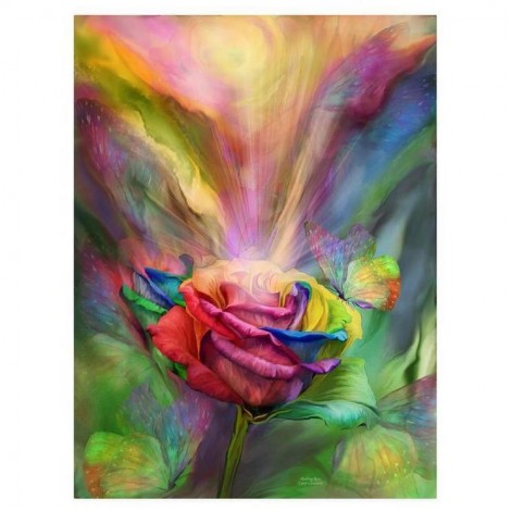 5D DIY Diamond Painting Kits Beautiful Fantasy Colorful Rose