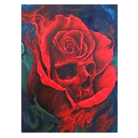 5D Diamond Painting Kits Abstract Skull Red Roses