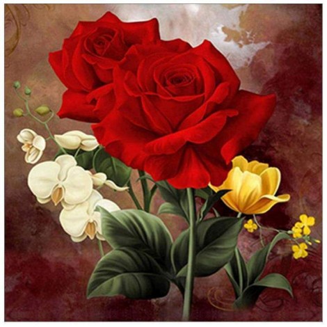 5D DIY Diamond Painting Kits Pretty Red Rose Flowers