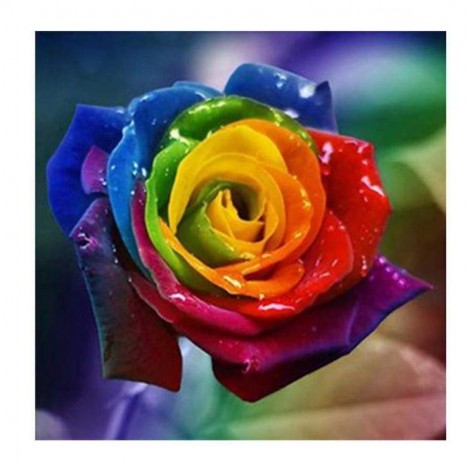 5D DIY Diamond Painting Kits Romantic Pretty Colorful Rose