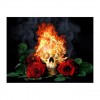 5D DIY Diamond Painting Kits Fantasy Styles Pretty Roses with Burning skull