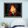 5D DIY Diamond Painting Kits Fantasy Styles Pretty Roses with Burning skull