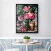 5D Diamond Painting Kits Roses With Cat